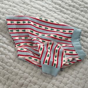 Hanna Andersson Christmas Dog Pajamas - Tree ribbon in blue - size small